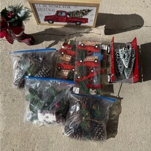 Festive Holiday Decoration Set with Red Accents